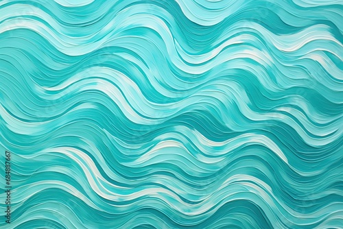 Tiffany Blue Wavy Pattern: Delicate Artwork Fragment on Paper