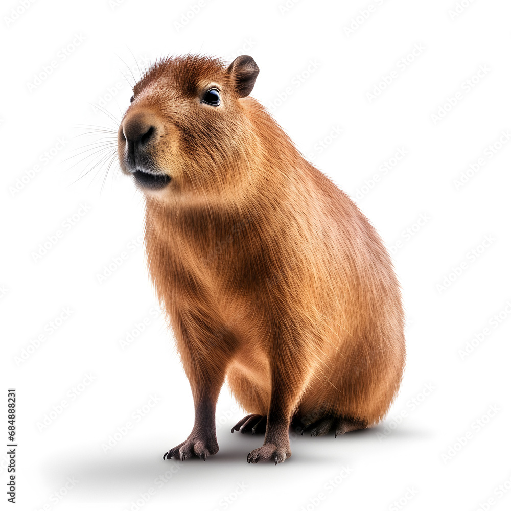 Capybara isolated, Hydrochaeris hydrochaeris, Capybara isolated, Hydrochaeris hydrochaeris,