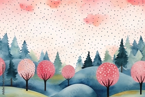 Watercolor Landscape: Modern Dotted Background for Seamless Creations