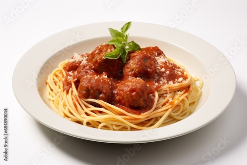 Traditional Italian spaghetti with meatballs