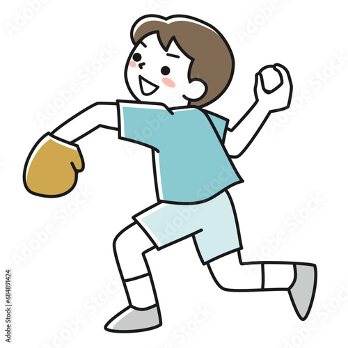 野球のボールを投げる男の子