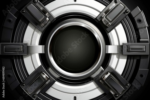 Abstract high tech button on white background