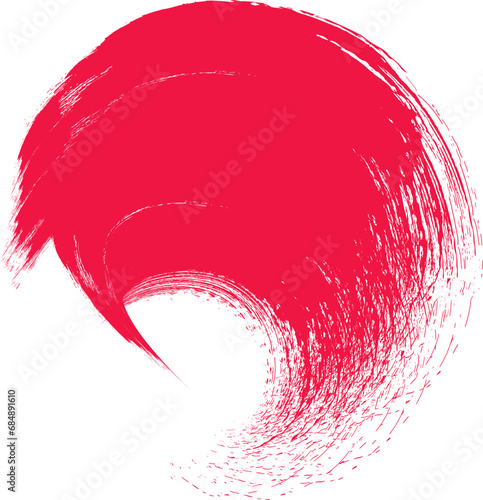 red Circle brush stroke vector isolated on white background. red circle brush stroke. paintbrush design template. Round grunge hand drawn circle shape photo