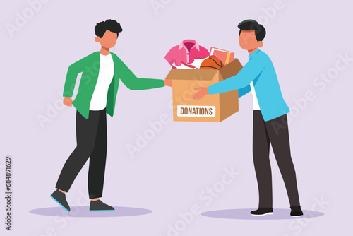 The Act of Giving concept. Colored flat vector illustration isolated.