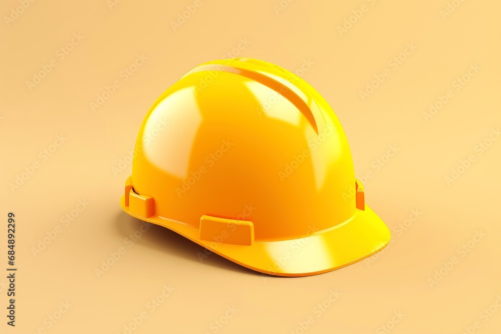 The safety helmet on a wooden table The safety helmet on a wooden table