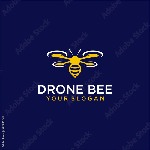 drone logo design with bee