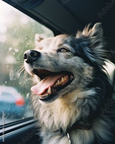 Dog looking out car window © Karen