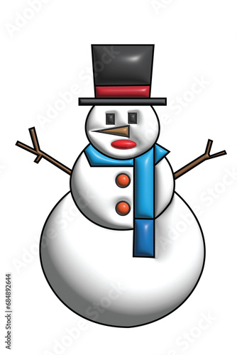 snowman on a white background