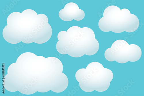 シンプルな雲のイラストセット