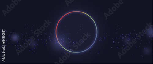neon glowing circle with blurry sparkle, abstract futuristic background vector illustration