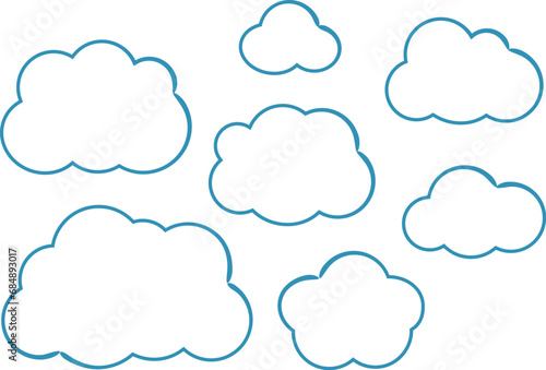 シンプルな雲のイラストセット