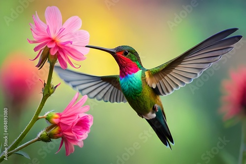 hummingbird on flower © Noman