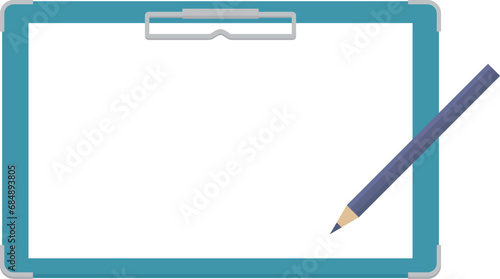 鉛筆とバインダーのイラスト