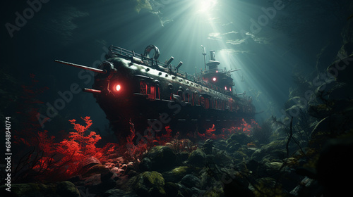3d realistic submarine photo