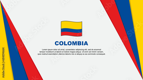 Colombia Flag Abstract Background Design Template. Colombia Independence Day Banner Cartoon Vector Illustration. Colombia Flag