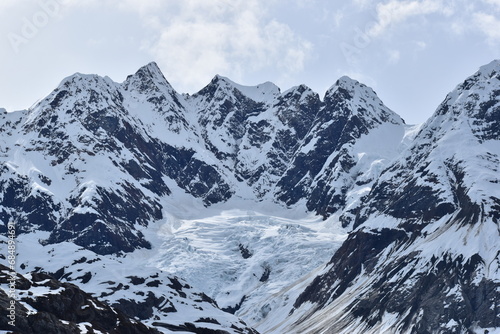 snow covered mountains in winter