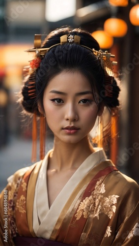 Beautiful girl traditional japanese style, generative AI