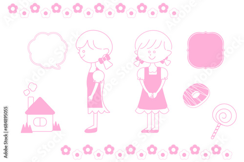 喫茶店の女の子（ピンク）