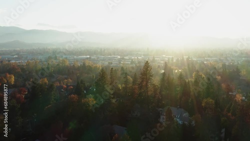 The beautiful colors of Autumn surround Interstate 5, Medford, Oregon photo