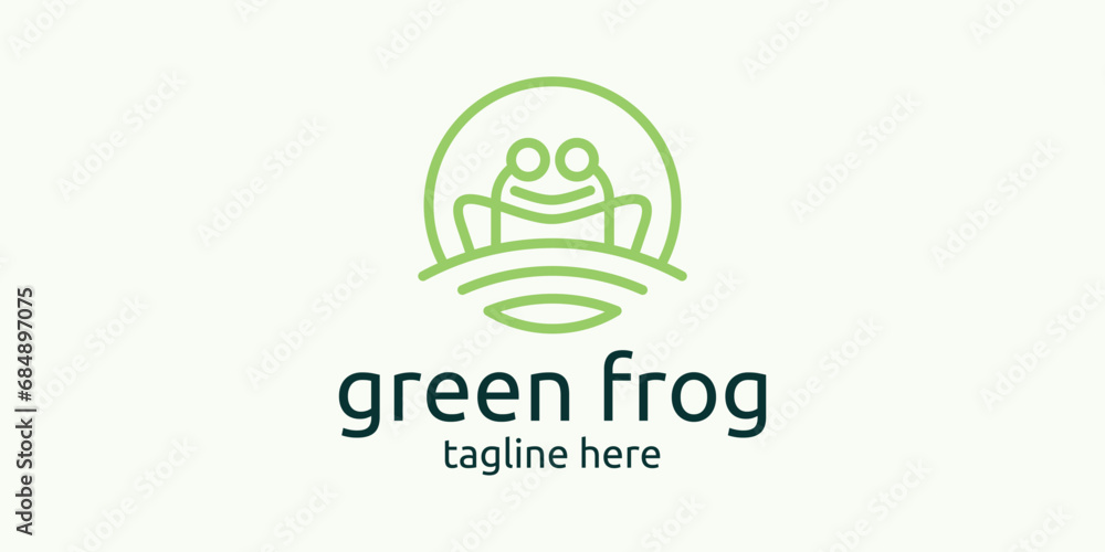 logo design combination of circle and frog shapes. logo design combination of circle and frog shapes.