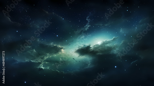 Milky Way Galaxy blue green background  abstract art background