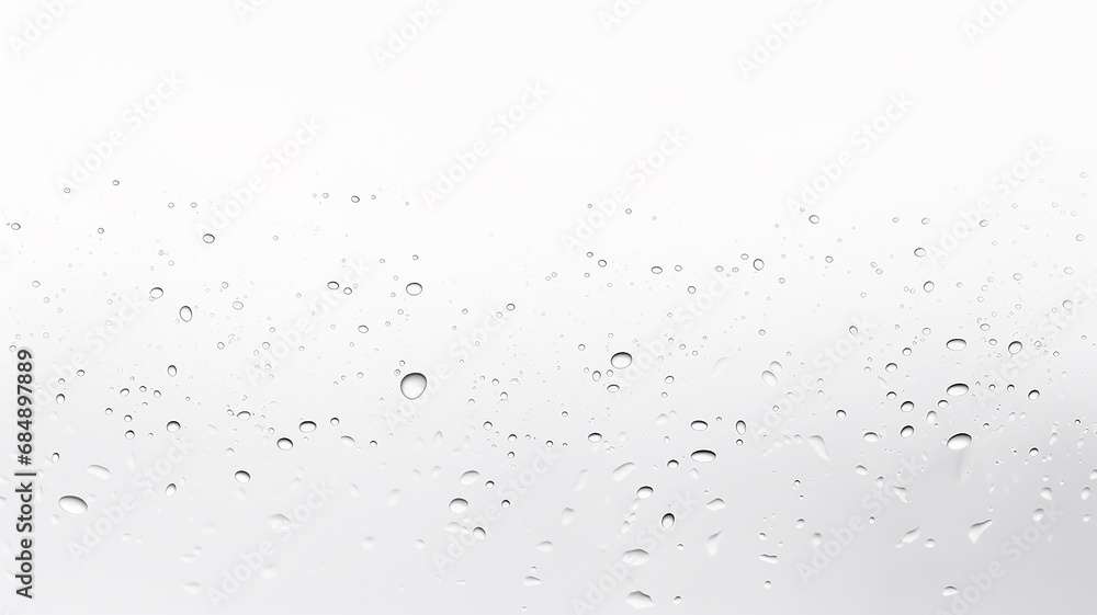 raindrops on glass, abstract gray background, autumn weather, condensation drops on transparent surface for overlay layer - obrazy, fototapety, plakaty 