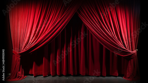 Wallpaper Mural red theater curtain, stage curtain in the theater, stage podium the blank for the performance is free Torontodigital.ca