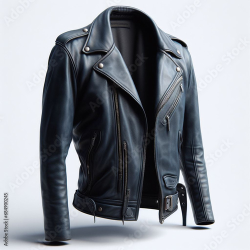 Black leather jacket mockup created by AI photo