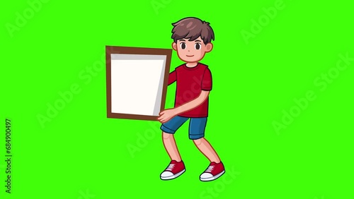 A Boy Walking Animation Withholdings A Whiteboard 2d Animation 4k Quality