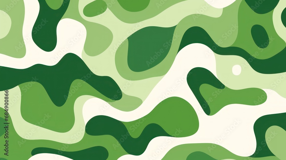 Colorful abstract organic shape print pattern illustration in retro style, doodle mood. Trendy background with creative drawing. Camouflage military style.