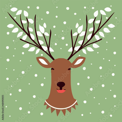 Winter Wonders  Vector Reindeer Delight in Festive Charm