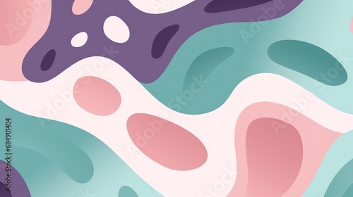 Colorful abstract organic shape print pattern illustration in retro style, doodle mood. Trendy background with creative drawing.