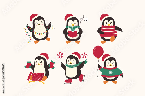 Christmas Penguin Character Illustration