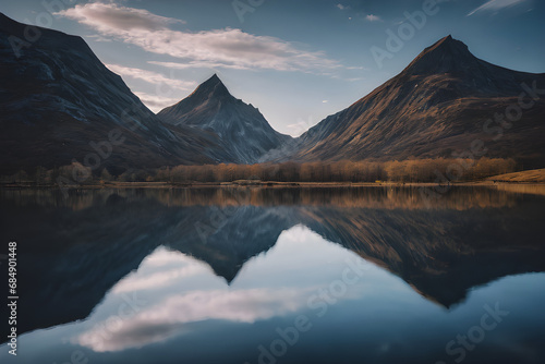 Lake view with mountain background © Zul