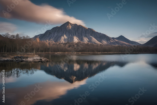 Lake view with mountain background © Zul