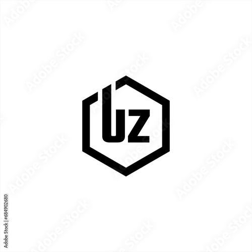 Free Download u z logo design, u z hexagonal, vector, symbol, icon, silhouette, monogram u z hexagonal logo - GFXLoad