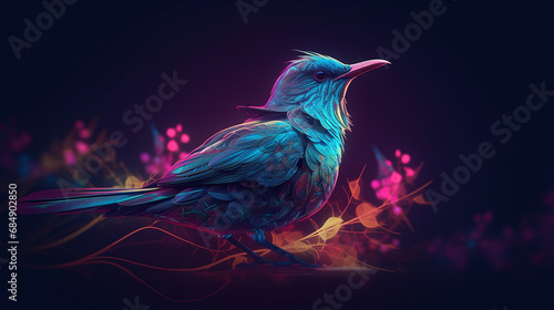 Glowing bird hd wallpaper iolsofts style Generative AI © Flashup