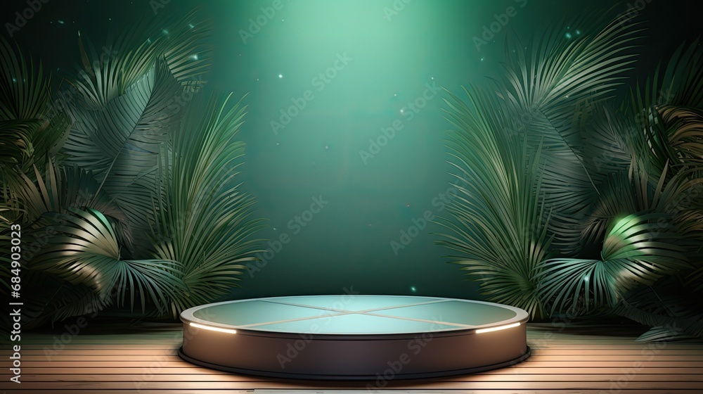 3d scene podium for presentation your product with nature theme background 3d scene podium for presentation your product with nature theme background