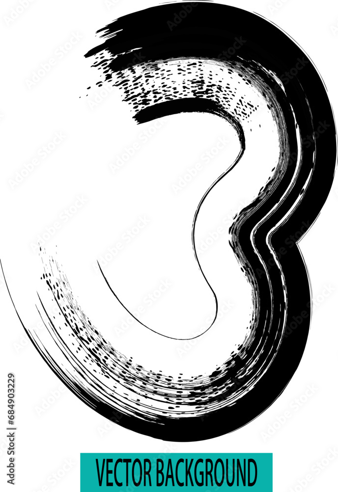 vector hand paint number 3. Vector hand paint number three. Hand drawn letter with dry brush. vector hand paint number 3. Vector hand paint number three. Hand drawn letter with dry brush.