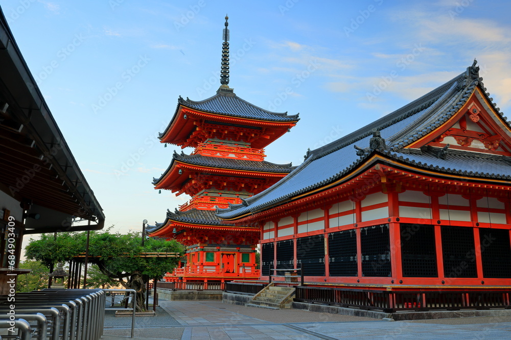  Kiyomizu-dera temple, a Buddhist in Kiyomizu, Higashiyama Ward, Kyoto Japan.