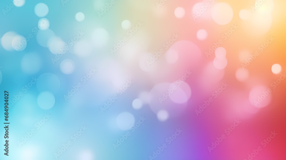 Bokeh in abstract rainbow gradient pastel background，abstract art background
