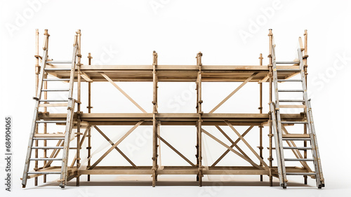 scaffolding isolated on white background abstract development installation construction site