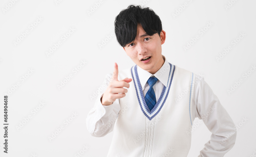 学生服を着ている若い男性 学生イメージ 学生服を着ている若い男性 学生イメージ