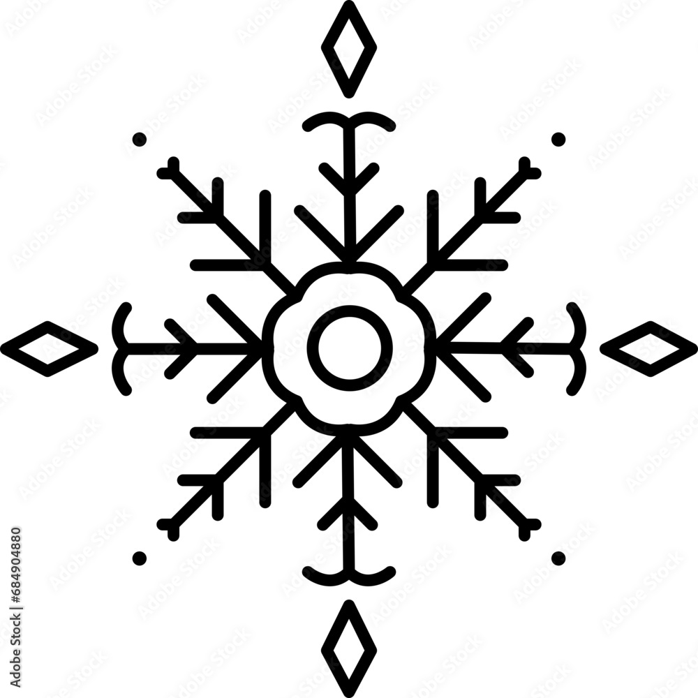 Fototapeta premium Christmas snowflake icon illustration