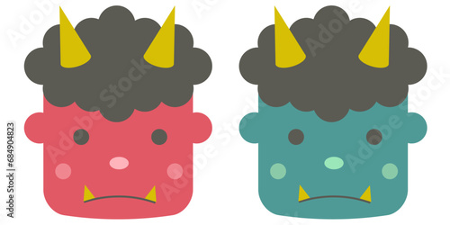 鬼　節分　豆まき　春　アイコン