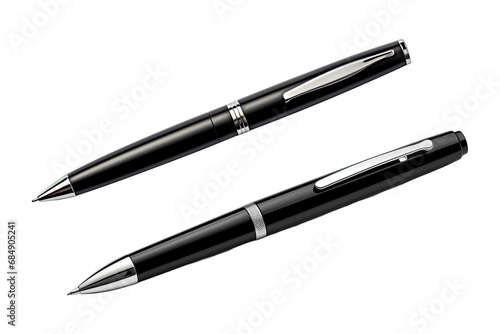 Black ballpoint pen on white background