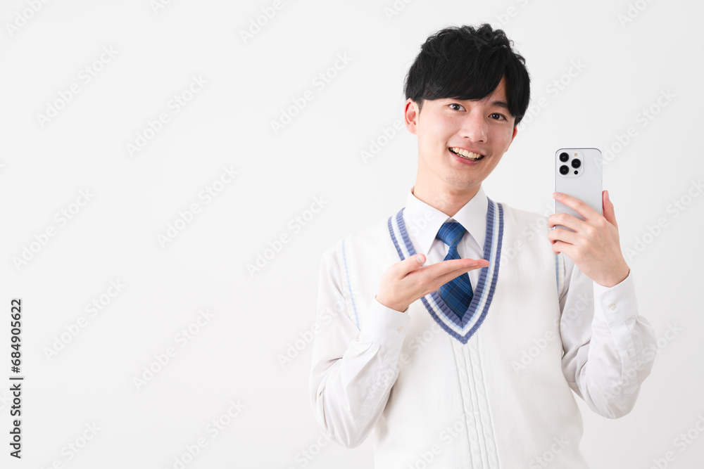 学生服を着ている若い男性 学生イメージ 学生服を着ている若い男性 学生イメージ