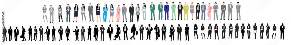 Obraz premium set silhouette of business man and women
