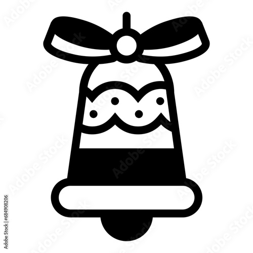 Christmas Bells Glyph Icon Design Vector