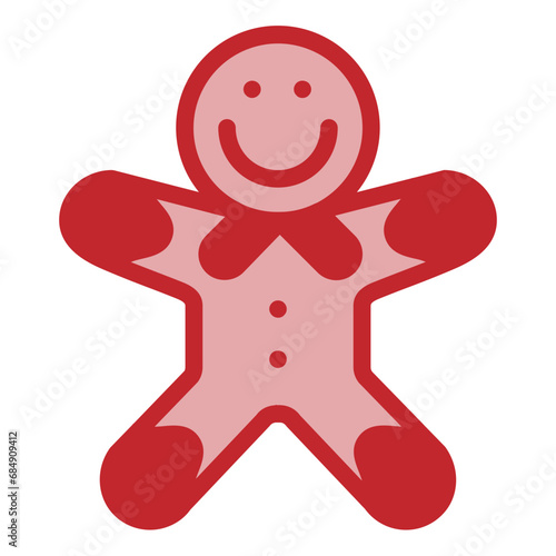 Gingerbread Man Dual Tone Icon Design Vector